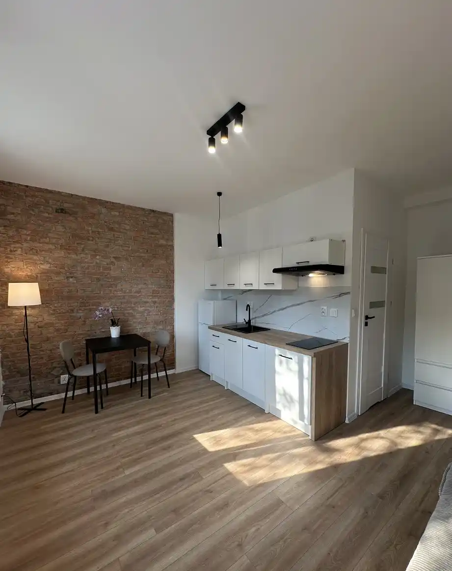 Kawalerka po remoncie, cegła, loft - zdjęcie 6