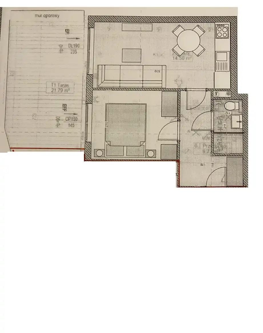 Dwupokojowe 35 m² z tarasem na wynajem – Wrocław, Krzyki, Księże - zdjęcie 9