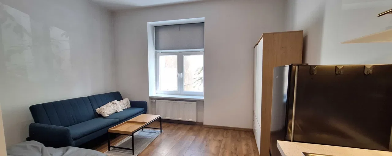 Przestronna kawalerka w stylu industrialnym