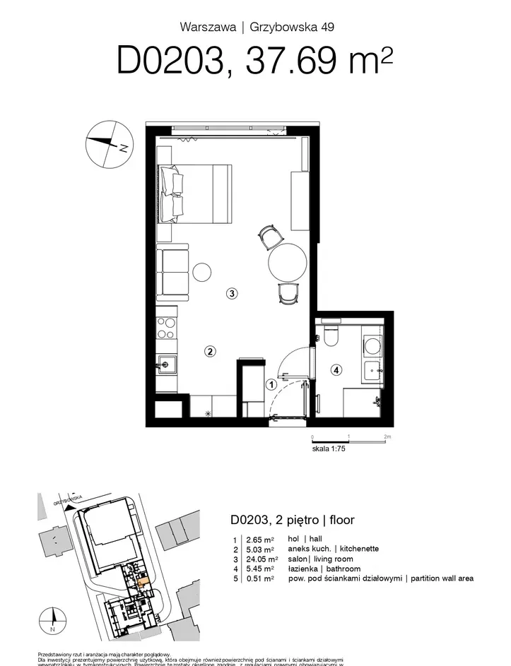 Studio | 37.18 m2 | Internet w cenie | 0% prowizji | Pet friendly - zdjęcie 8