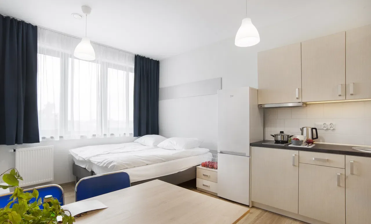 Miniapartamenty, pokoje z łazienką i aneksem kuchennym