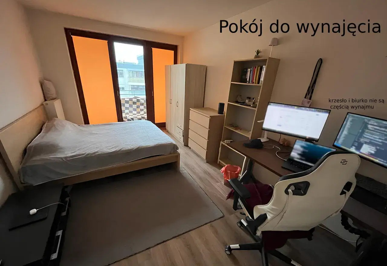Słoneczny pokój w 2-osobowym mieszkaniu + przestrzeń wspólna | Ruczaj