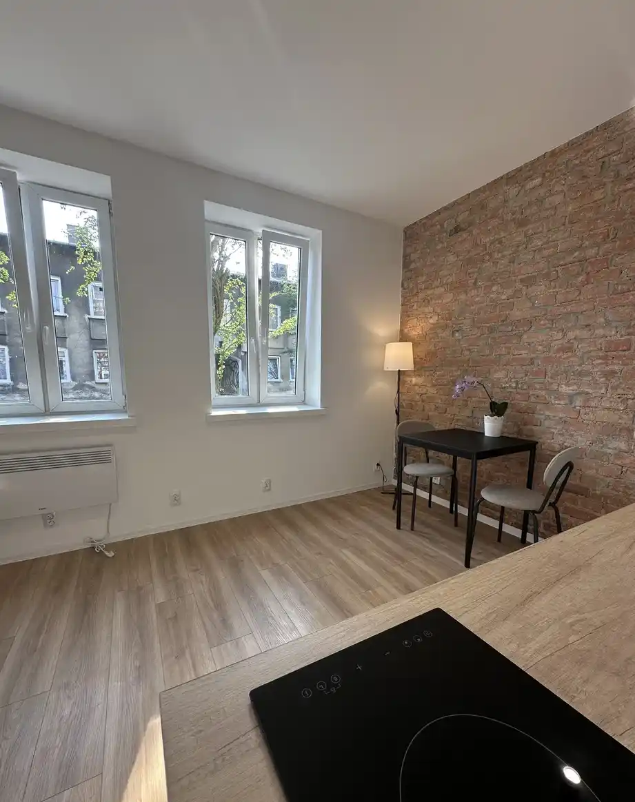 Kawalerka po remoncie, cegła, loft - zdjęcie 8