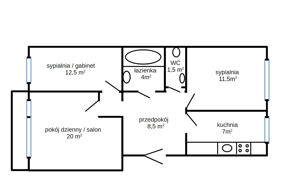 3-pokojowe mieszkanie 65 m² | balkon | parking | blisko centrum - zdjęcie 9