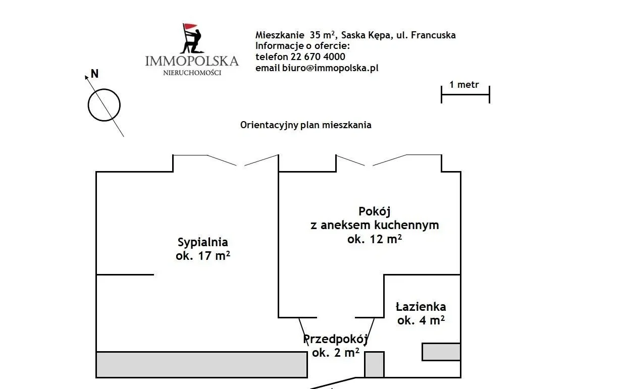 Mieszkanie, 35 m², Warszawa - zdjęcie 2