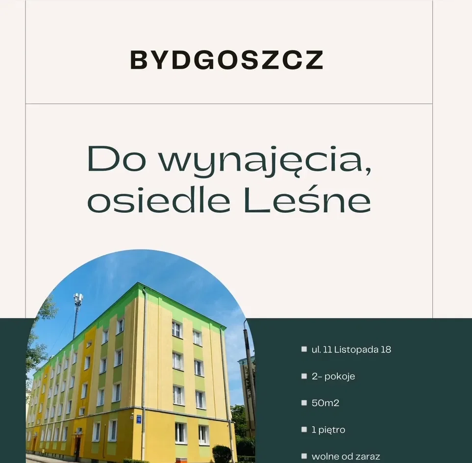 DO WYNAJĘCIA | Osiedle Leśne, Bydgoszcz | Bezpośrednio | 2-pokoje