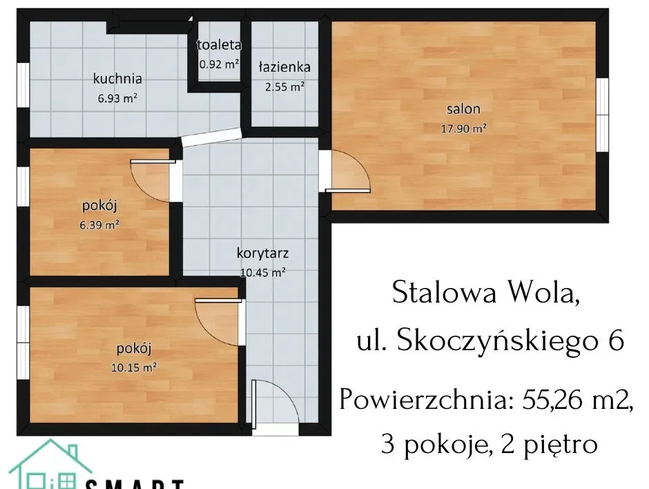 3-pokoje | 55,26 m² | 2. piętro | ul. Skoczyńskieg - zdjęcie 10