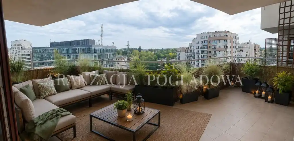 Przestronny apartament z tarasem i widokiem na zieleń w Warszawie - zdjęcie 9