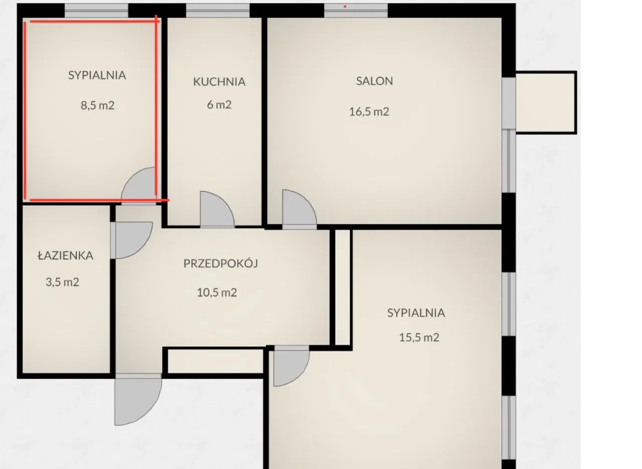 Pokój jednoosobowy 8,5m2 - ul. Czerniakowska - zdjęcie 2