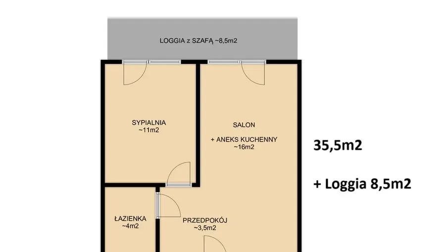 Mieszkanie, 35,40 m², Warszawa - zdjęcie 2