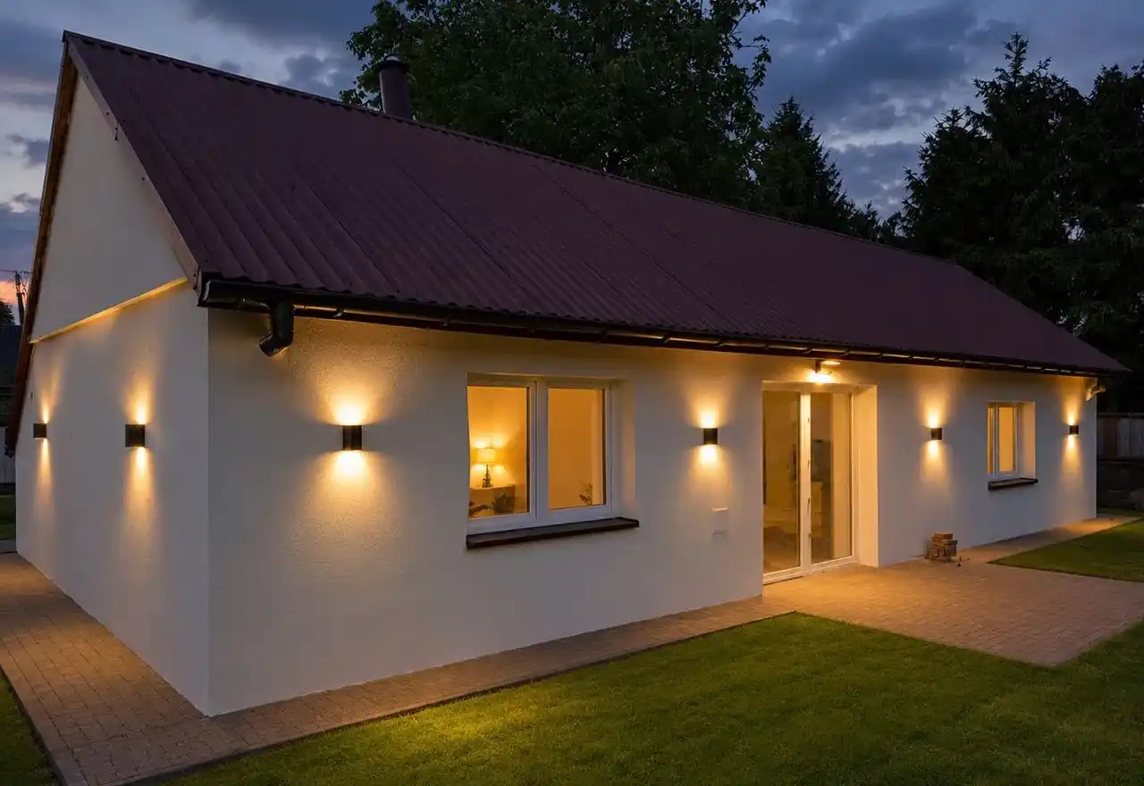 Dom wolnostojący z ogrodzoną działką do wynajęcia w miejscowości JAŹWINY umeblowany od 1 LIPCA Domek 88 m2