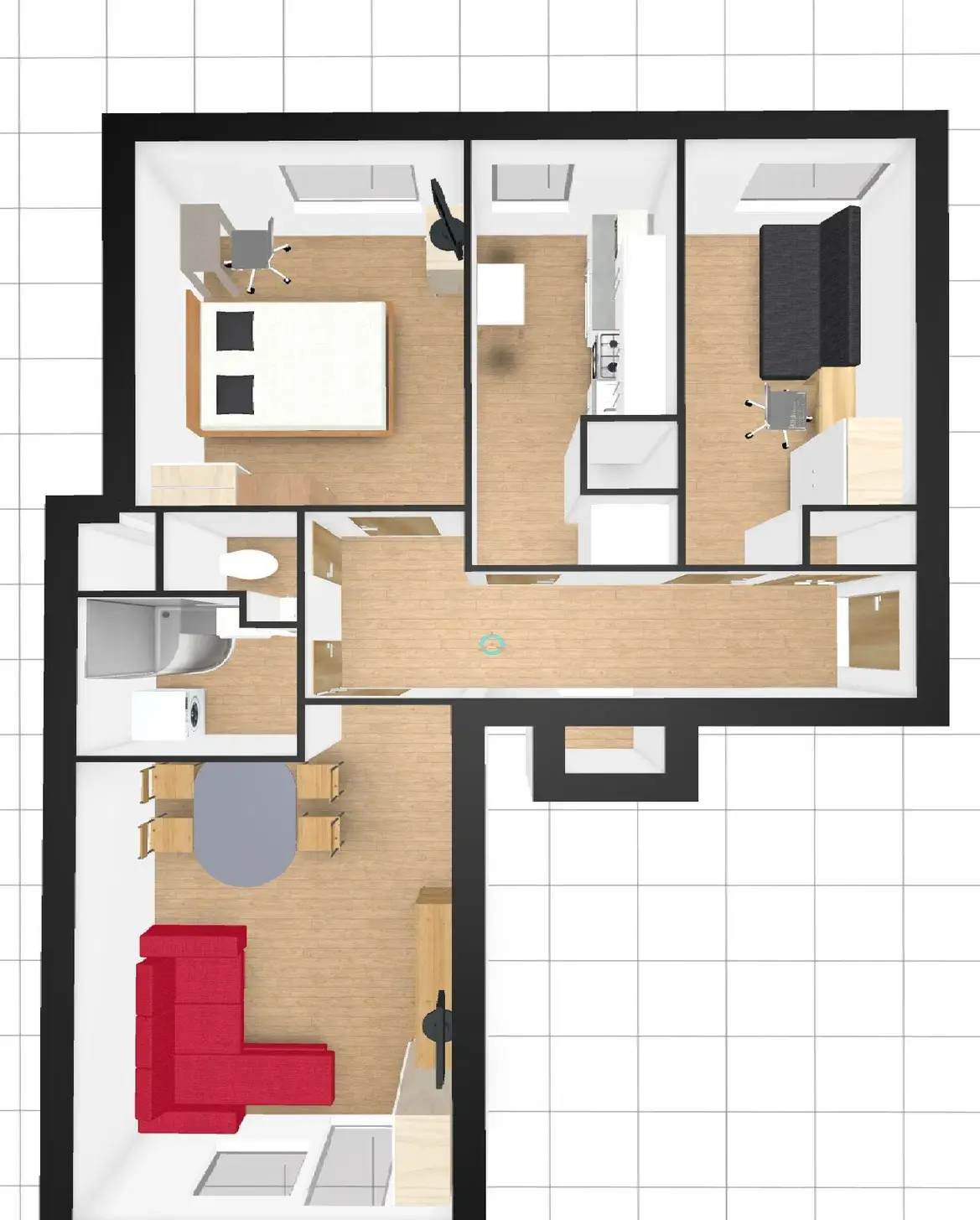 DO WYNAJĘCIA 3 pokoje, M4, 15 piętro Łódź Piotrkowska 182 MANHATTAN - zdjęcie 8