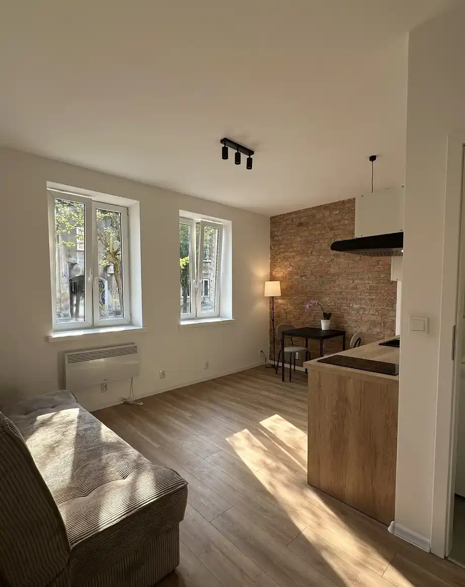 Kawalerka po remoncie, cegła, loft - zdjęcie 9