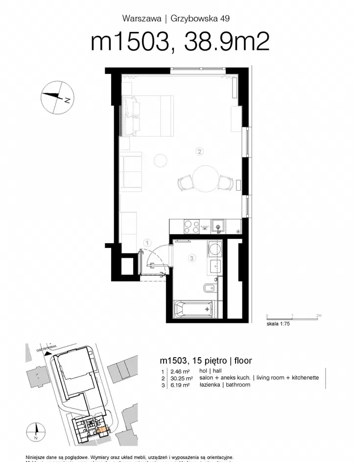 Studio 38 m2 w apartamentowcu z 2022 r., z klimatyzacją - zdjęcie 6