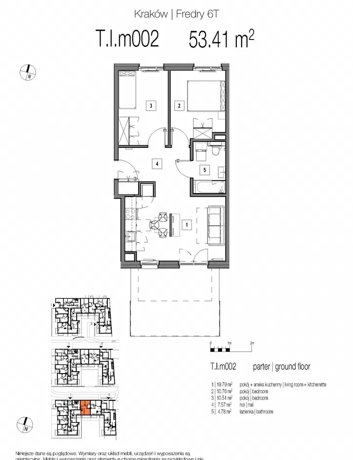 3-pok | 53 m2 | Bez prowizji | Ogród 17 m2 od dziedzińca - zdjęcie 7